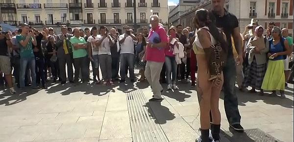  Spanish babe fucked in public sex shop